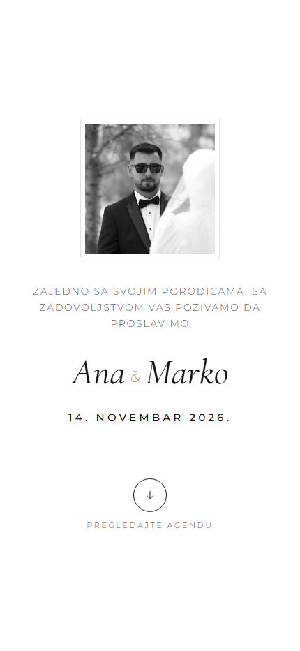 Minimalistički dizajn pozivnice