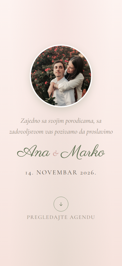 Roze-zeleni dizajn pozivnice